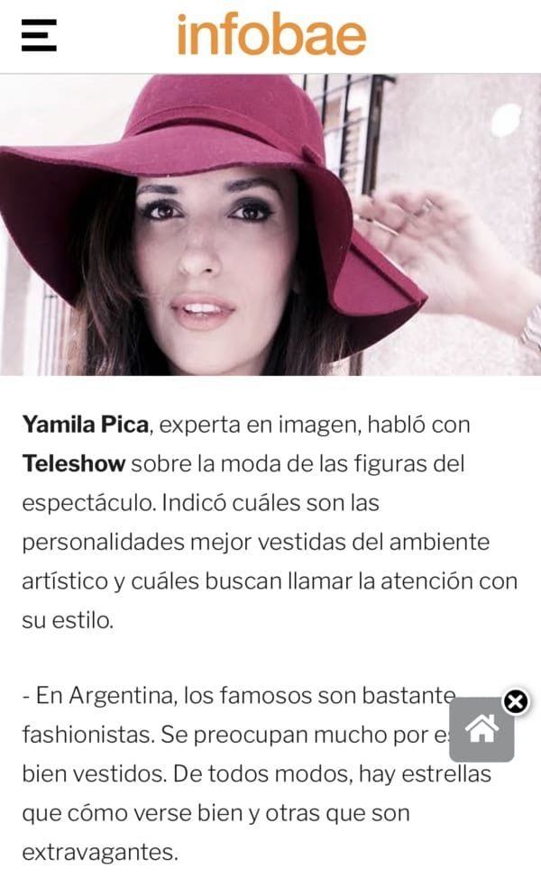 Yamila Pica Asesora de imagen en Infobae