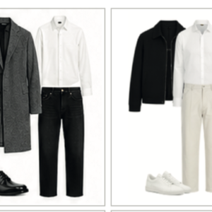 Mix & Match Planner Masculino outfits con Camisa Blanca