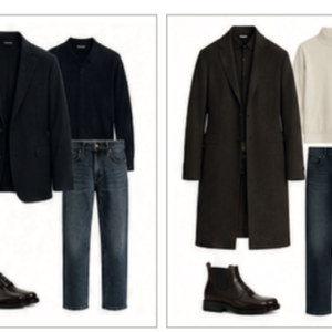 Mix & Match Planner Masculino outfits con Jeans para oficina